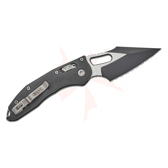 Microtech Stitch Spear Point Serrated Fluted G10 Black