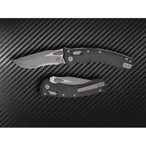 Microtech Amphibian RAM-LOK Apocalyptic Serrated Fluted Aluminium
