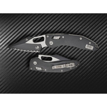 Microtech Stitch Spear Point Serrated Fluted G10 Black