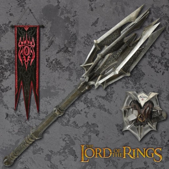 [PRE-ORDER] Mace Of Sauron And Ring Red Eye Edition with War Banner - LOTR