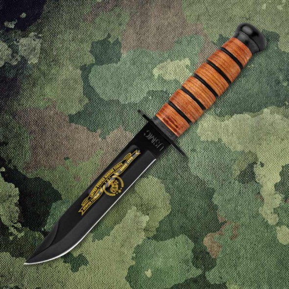 USMC Tribute Combat Knife - Black And Gold