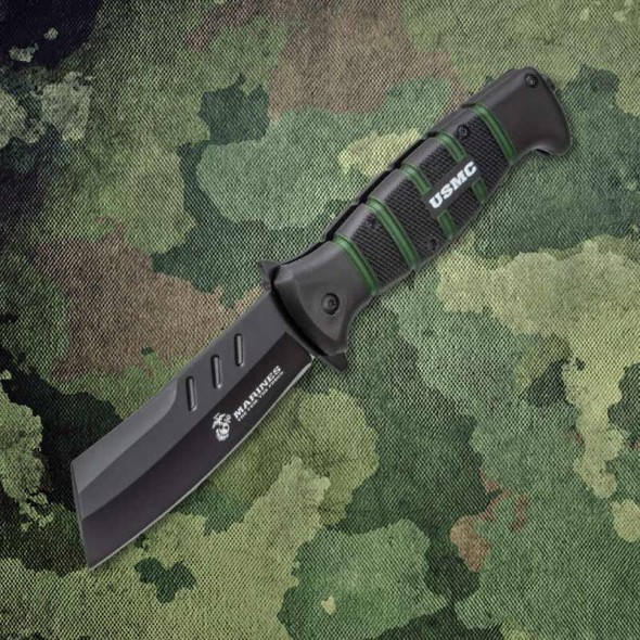 USMC Cleaver Assisted Opening Pocket Knife