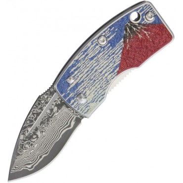 G Sakai Money Clip Framelock Mt Fuji Damascus