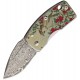 G Sakai Money Clip Framelock Bird Damascus