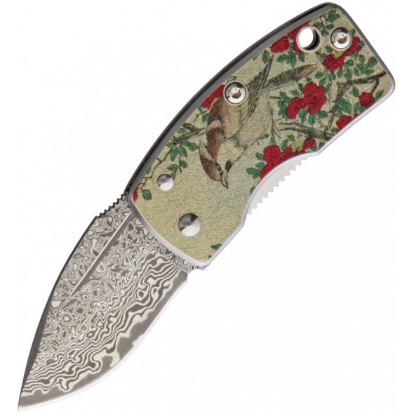 G Sakai Money Clip Framelock Bird Damascus