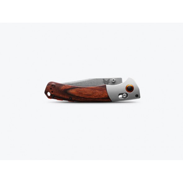 Benchmade Crooked River|Gray Aluminum & Wood|Clip-point