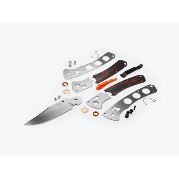 Benchmade Crooked River|Gray Aluminum & Wood|Clip-point