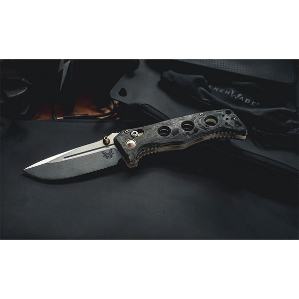 Benchmade Mini Adamas® | Marbled Carbon Fiber | Drop-point