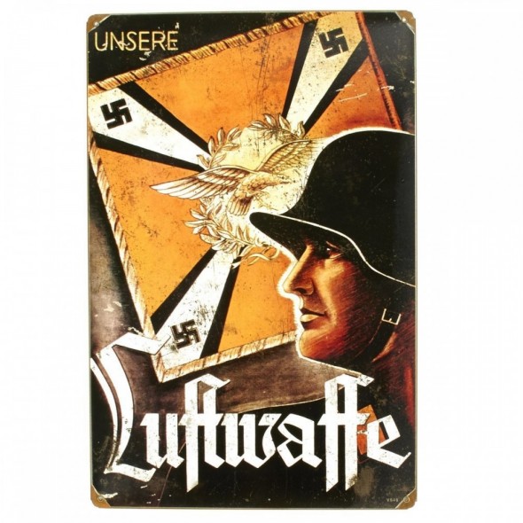 German WW2 Vintage Metal Sign: Luftwaffe