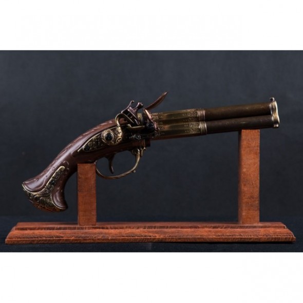 Denix 3 Barrel Flintlock Pistol, France 18th Century