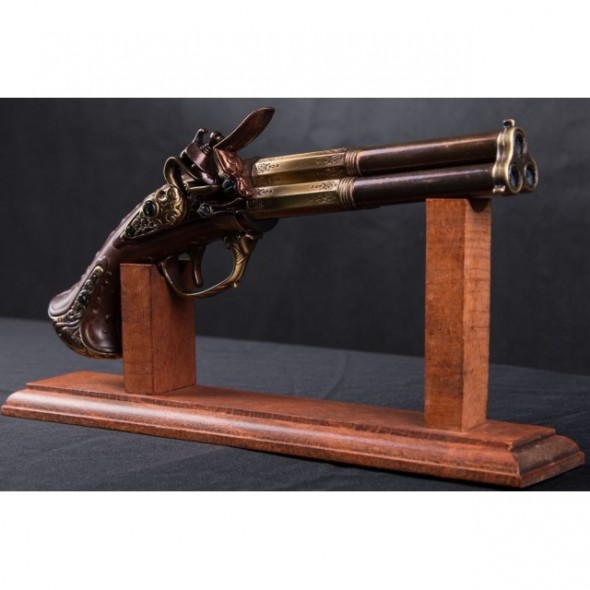 Denix 3 Barrel Flintlock Pistol, France 18th Century