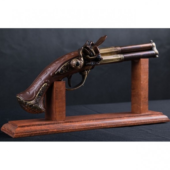 Denix 3 Barrel Flintlock Pistol, France 18th Century