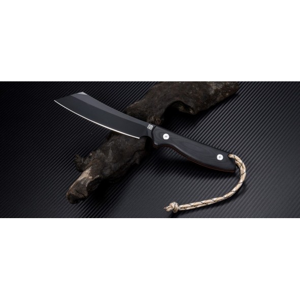 Artisan Tomahawk Fixed Blade with Black & Orange G10 Handle