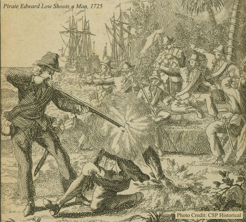 Pirate Edward Low Shooting a Man